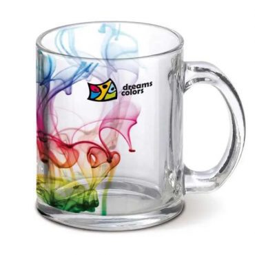 Caneca de vidro transparente