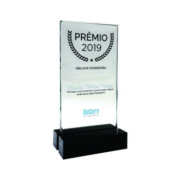 Troféu De Vidro Personalizado Brinde